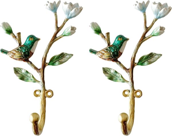 competitive pricing vintage bird shaped decorative wall hooks rack hangers for hanging clothes coats towels keys hats, 2 pack antique metal mounted wall hook one-stop wholesale