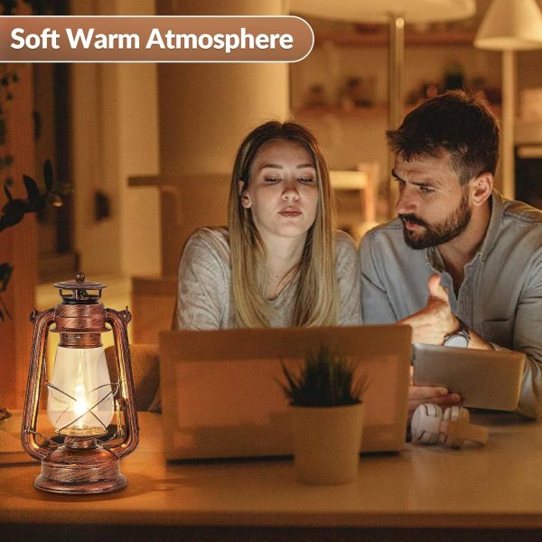 custom wholesale noxarte rustic lantern table lamp plug-in old fashioned night light perfect for bedroom living room h15 inch x w7 inch oem/odm services