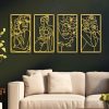 factory direct zzbakress 4 pcs metal minimalist abstract woman and flower wall art single line drawing art decoration minimalist home hanging wall art decor for bedroom kitchen bathroom living room (style1, gold) volume discount