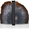 supplier direct nature's decorations agate bookends - a quality natural geode book ends with rubber bumpers for shelves, office, home decor - heavy duty cool stone bookend pair for decoration (2-3 lb) wholesale prices