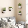 bulk purchase fixwal small floating shelves, 5x5 inches wall shelf set of 4, rustic wood small wall mounted shelves for bedroom, living room, kitchen, bathroom decor (dark carbonized black) trade price