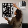 factory direct rufhvty 4 pcs metal abstract wall art, black single line home decor, minimalist 3d textured sculptures artwork for living room bedroom bathroom office study(black 11"x16") volume discount