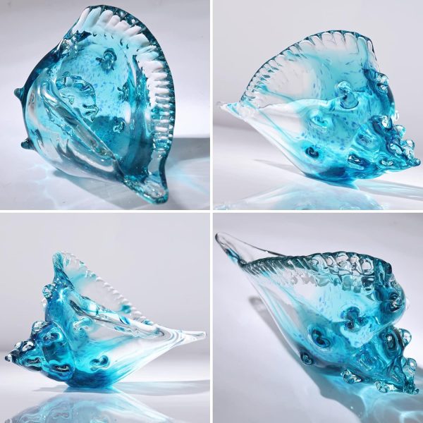 dropship from factory blown glass conch statues, modern glass art, conch decorative statues, sea shell statues for dining tables, entryways, coffee tables, living rooms, kitchens, shelf fillers mass production supply
