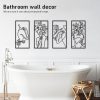 factory direct bakovity black metal wall decor, abstract woman wall art, minimalist line wall decor, modern aesthetic metal wall art for bedroom bathroom living room (4 pcs, 17 x 9 in) volume discount