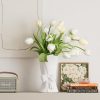 oem/odm services white ceramic vase unique cute bow decorative bouquet flower vases, 9.64in large modern dried flowers tulips branches vase for home living room table decor women girl gifts affordable bulk deals