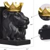 supplier direct book ends decorative, lion bookends for shelves, animal book stopper decorative, modern book ends for heavy books, lion figurines statues indoor, unique book lover gift(black lion) wholesale prices