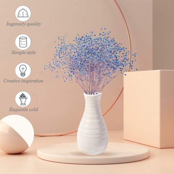 oem/odm services unbreakable vase for flowers, ceramic look plastic vase for home decor, living room, table (seashell white) affordable bulk deals