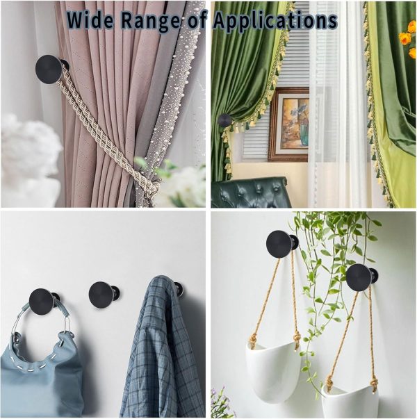 bulk purchase curtain tiebacks 2 pack curtain holdbacks zinc alloy curtain tiebacks wall mounted with screws, decorative curtain holders for drapes stylish black curtain tieback hooks for home office factory discount