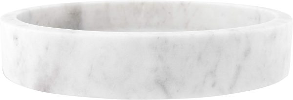 wholesale direct creative co-op minimalist round carved marble tray or charcuterie board, white, 8" bulk purchase at factory prices