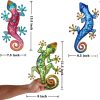 factory direct metal lizards outdoor decor metal gecko wall decoration geico lizard 13.5 * 8.5 inch 3 pack set suitable for hanging in yard or fence volume discount