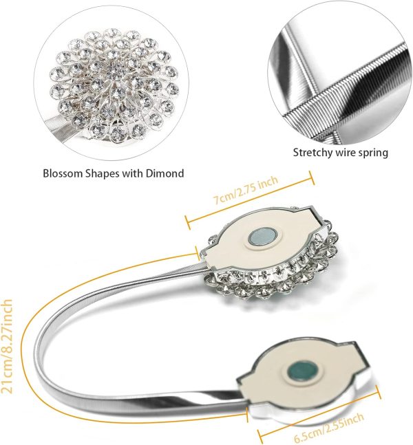 bulk purchase 4 packs curtain magnetic buckle spring window decoration curtain tie rope for home office decoration (white) factory discount