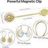 bulk purchase 2 pcs magnetic curtain tiebacks, crystal decor curtain ties for drapes no drilling drapery holdbacks with high-elastic spring wire for home office window decorative holdback, gold factory discount