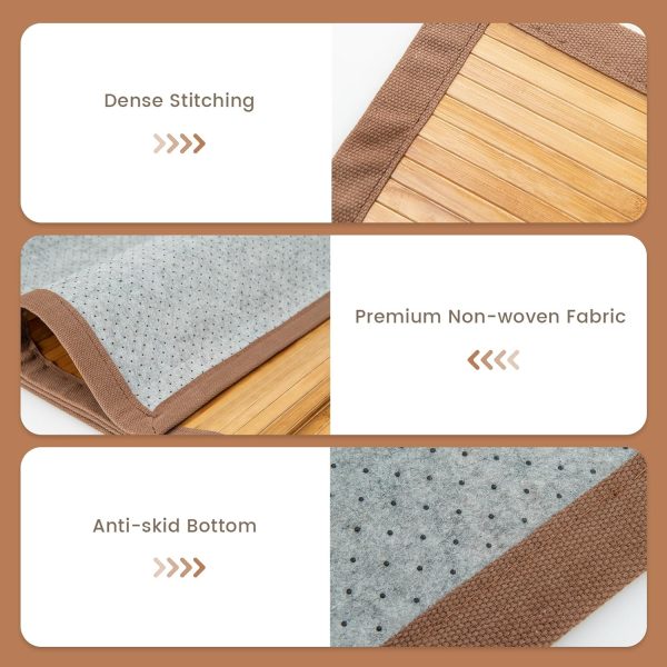 manufacturer direct costway bamboo area rug, 5'x8' natural bamboo floor mat with anti-slip backing, indoor roll-up runner rug, 96"x60" anti-skid large floor carpet for bedroom living room entryway indoor trade price