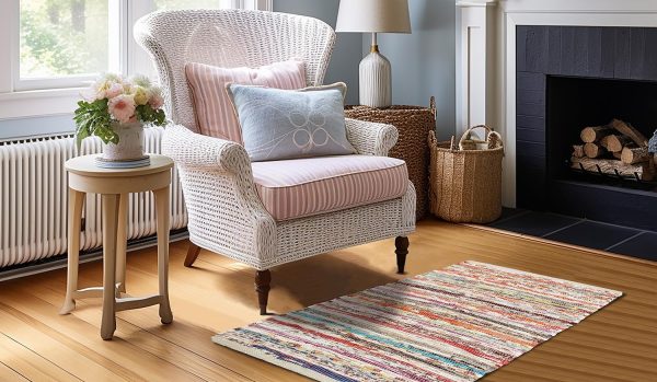 global sourcing cotton craft cotton chindi rag rug - 2 pack - boho farmhouse rustic area accent throw rug - handwoven reversible natural recycled yarn - living room den study home décor gift -20 x 32 in - multi color oem/odm services