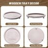 wholesale direct handmade wooden decorative tray, small beaded coffee table tray decor, grey round decorative tray for coffee table, dining room table entryway and living room table bulk purchase at factory prices
