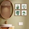 bulk purchase artbyhannah framed bathroom wall art set of 4 for botanical wall decor green plant picture frame collage set for home living room decoration (walnut, 10x10) trade price