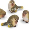 dropship from factory raz imports striped wing bird 2.5 x 2.25 inch resin decorative tabletop figurine set of 4, sage green mass production supply