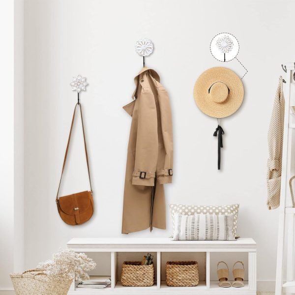competitive pricing weysat wood farmhouse coat hooks, 3 pcs distressed vintage wall hooks with screws, white decorative hooks for key towel (chi-weysat-408) one-stop wholesale