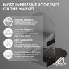 supplier direct iron arch modern and decorative bookends for heavy books, 200% stronger & heavier than the average bookends, large bookends with matching bonus storage cup (carbon black) wholesale prices