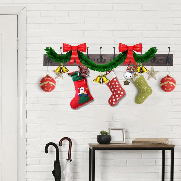 competitive pricing ibosins wall mounted coat rack with 10 decorative hooks, 34'' long, old wood color coat hanger, rustic coat hooks rail for entryway living room coat scarf bag towel hat one-stop wholesale
