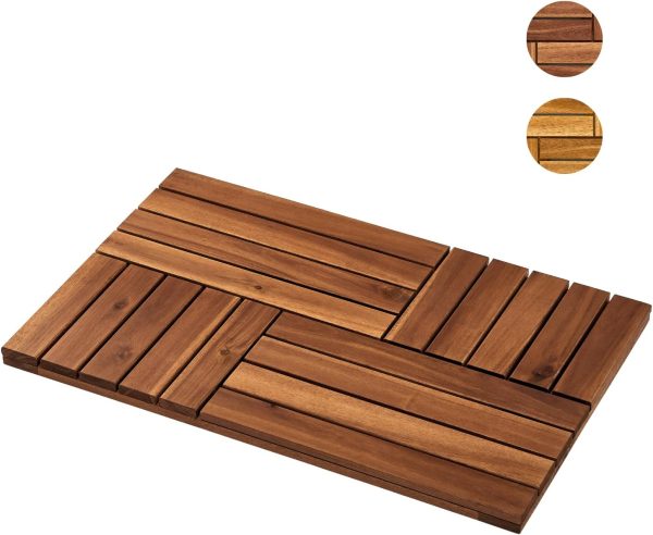 manufacturer direct acacia wood bath mat 23.8” x 15.3”, wooden shower mat for bathroom, footmat, standmat for multipurpose, non-slip floor mat for indoor, outdoor uses (walnut) trade price