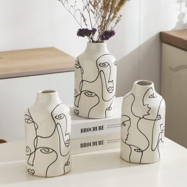 oem/odm services kimdio ceramic vase for home decor, abstract irregular design flower vase, living room decor minimalist decorative vases for pampas grass affordable bulk deals