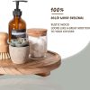 wholesale direct round decorative tray wood bathroom counter organizer farmhouse kitchen decor wooden riser for soap dish, perfume, candle, sponge, 10" - brown bulk purchase at factory prices