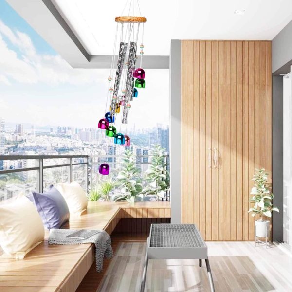 producer to buyer colorful wind chimes for outside with 4 aluminum tubes comes with 11 bells for home garden yard patio decor discounted pricing