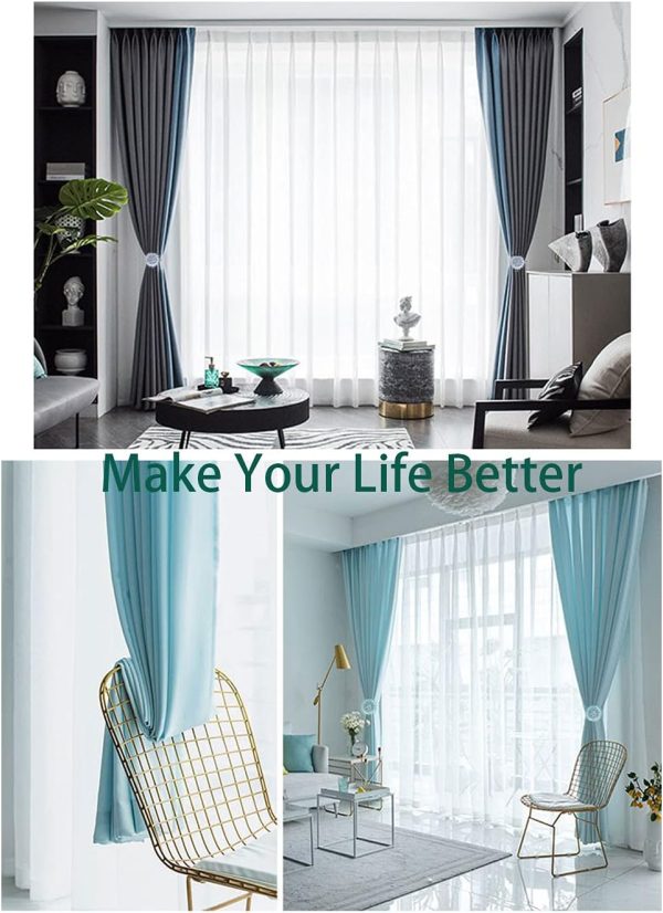 bulk purchase magnetic tiebacks for curtains, 2 pack sparkling crystal flower curtain tiebacks curtain buckle clips with high-elastic spring wire for home office decoration (white) factory discount