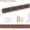 bulk purchase mop and broom holder wall mount - rustic wood broom mop hanger - wall mounted garden tool rack organizer for closet garage laundry room kitchen decor with 4 slots & 4 hooks trade price