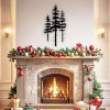factory direct metal pine tree wall art decor, nature home decor, cedar tree metal sign, wall decorations for living room, nature forest metal decor, tree wall art, nature lover gift (black, small) volume discount