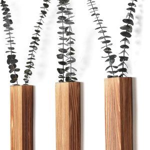 bulk purchase wood wall planters modern decor for livingroom bedroom bathroom contemporary wooden wall planter versatile wood home decor for dried flowers and faux greenery plants (3 pack，brown) trade price