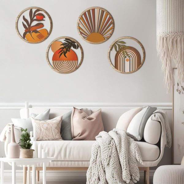 bulk purchase qunclay 4 pieces boho wall art wooden bohemian wall decor hanging art nursery wall decor farmhouse geometric hanging decor 10 inch aesthetic wood minimalist wall art for apartment bedroom trade price