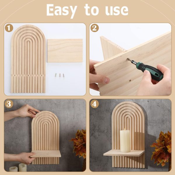 bulk purchase tatuo 2 pieces boho wooden rainbow wall shelves bohemian hanging shelf wall mount book shelf for living room bathroom bedroom classroom office nursery wall decor (classic) trade price