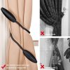 bulk purchase niceec 4 pack diy curtain tiebacks clips crystal decorative creative twist drape tie backs european style random modelling curtain holdbacks for home kitchen office window drapery (black) factory discount