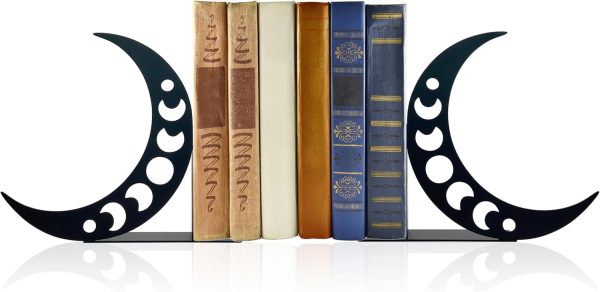 supplier direct moon metal bookends moon phase decor moon book ends for shelves bookshelf decorative objects home office desk bookshelf decor nice gifts for moon phase lovers wholesale prices