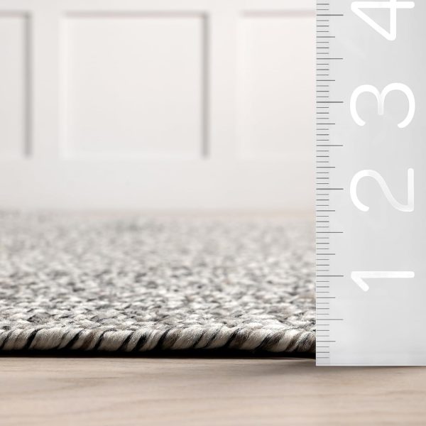 global sourcing nuloom wynn braided indoor/outdoor accent rug, 2x3, light grey/salt and pepper oem/odm services