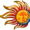 factory direct tuokiuhn sun metal wall art outdoor decor sun moon face wall decor rust proof large metal sun(18inch) hanging patio living room bedroom garden fence volume discount
