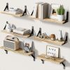 bulk purchase amada homefurnishing wall shelves set of 6, wood floating shelves for wall decor, rustic farmhouse wall shelves for bedroom, bathroom shelves for wall storage, book shelves for living room, wooden trade price