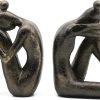 supplier direct lukitas unique decorative girl thinker bookends, home office books shelves stoppers holder, nonskid book stoppers, creative desktop ornaments for study room hotel shelves, resin, 1pair/2piece 6.5'' wholesale prices
