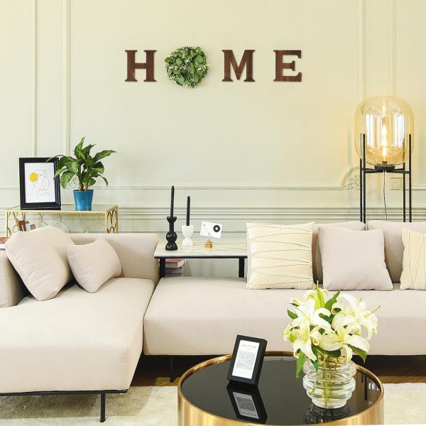 bulk purchase mkono farmhouse wall home sign with artificial eucalyptus for o rustic wooden hanging letters decorative wall art decor for living room kitchen entryway housewarming gift, brown trade price