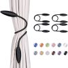 bulk purchase niceec 4 pack diy curtain tiebacks clips crystal decorative creative twist drape tie backs european style random modelling curtain holdbacks for home kitchen office window drapery (black) factory discount