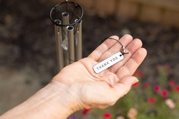 producer to buyer forever grateful wind chime with engraved thank you message - unique gift of gratitude/appreciation gift/thank you gift for special friend/family/coworkers/teachers/mentor discounted pricing