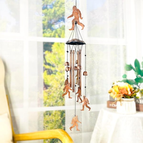 producer to buyer bigfoot wind chimes outdoor big foot sasquatch gifts for men/women/dad/grandpa birthday gift memorial gift metal windchimes for outside/indoors, home, lawn, porch, patio, garden decor, yard decoration discounted pricing