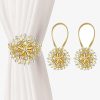 bulk purchase 2 pcs magnetic curtain tiebacks, crystal decor curtain ties for drapes no drilling drapery holdbacks with high-elastic spring wire for home office window decorative holdback, gold factory discount
