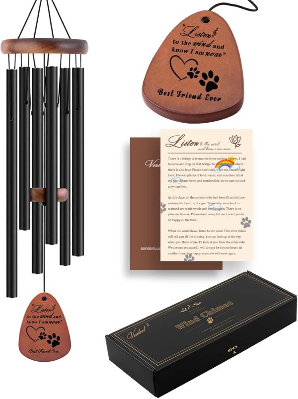 producer to buyer pet memorial gifts, 28" pet memorial wind chimes, dog memorial gifts, pet loss gifts, loss of pet sympathy gift, pet remembrance gift in memory of dog cat discounted pricing