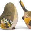 dropship from factory raz imports striped wing bird 2.5 x 2.25 inch resin decorative tabletop figurine set of 4, sage green mass production supply