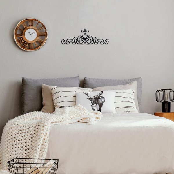 factory direct zhengmy metal wall decor small traditional metal scroll wall art decor rustic iron wall medallion metal scroll wall art small iron metal wall plaque for home living room decoration(black) volume discount