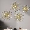factory direct blulu 4 pcs metal wall art bling crystal home decor cast iron rhinestones sunburst wall decor starburst wall art wall hanging diamond accents home decorative for bedroom living room entryway(gold) volume discount