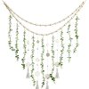 bulk purchase jetec hanging eucalyptus boho wall decor large boho bedroom wall hanging wooden bead garland artificial eucalyptus natural greenery decoration, 36 x 36 inch (simple color, wood chip style) trade price